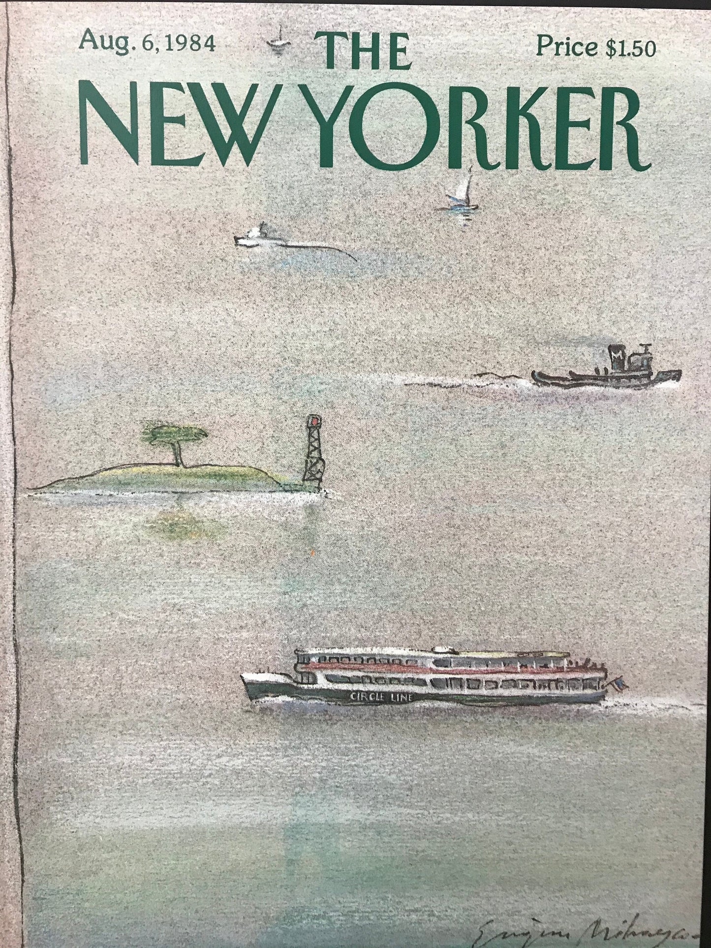 August 6, 1984 - The NEW YORKER Magazine vintage original cover - ships, boats