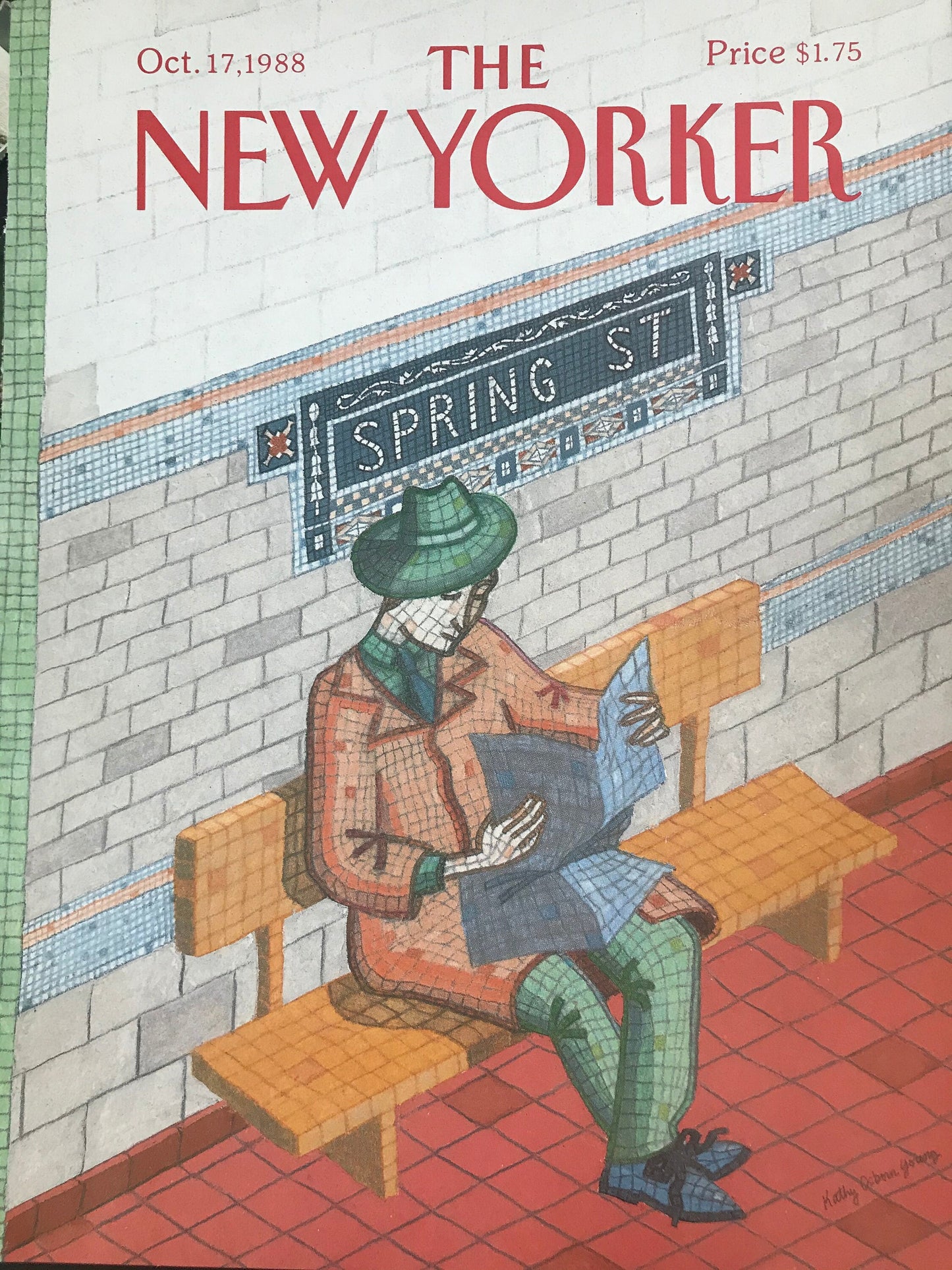 The NEW YORKER cover only - October 17, 1988 - Spring Street