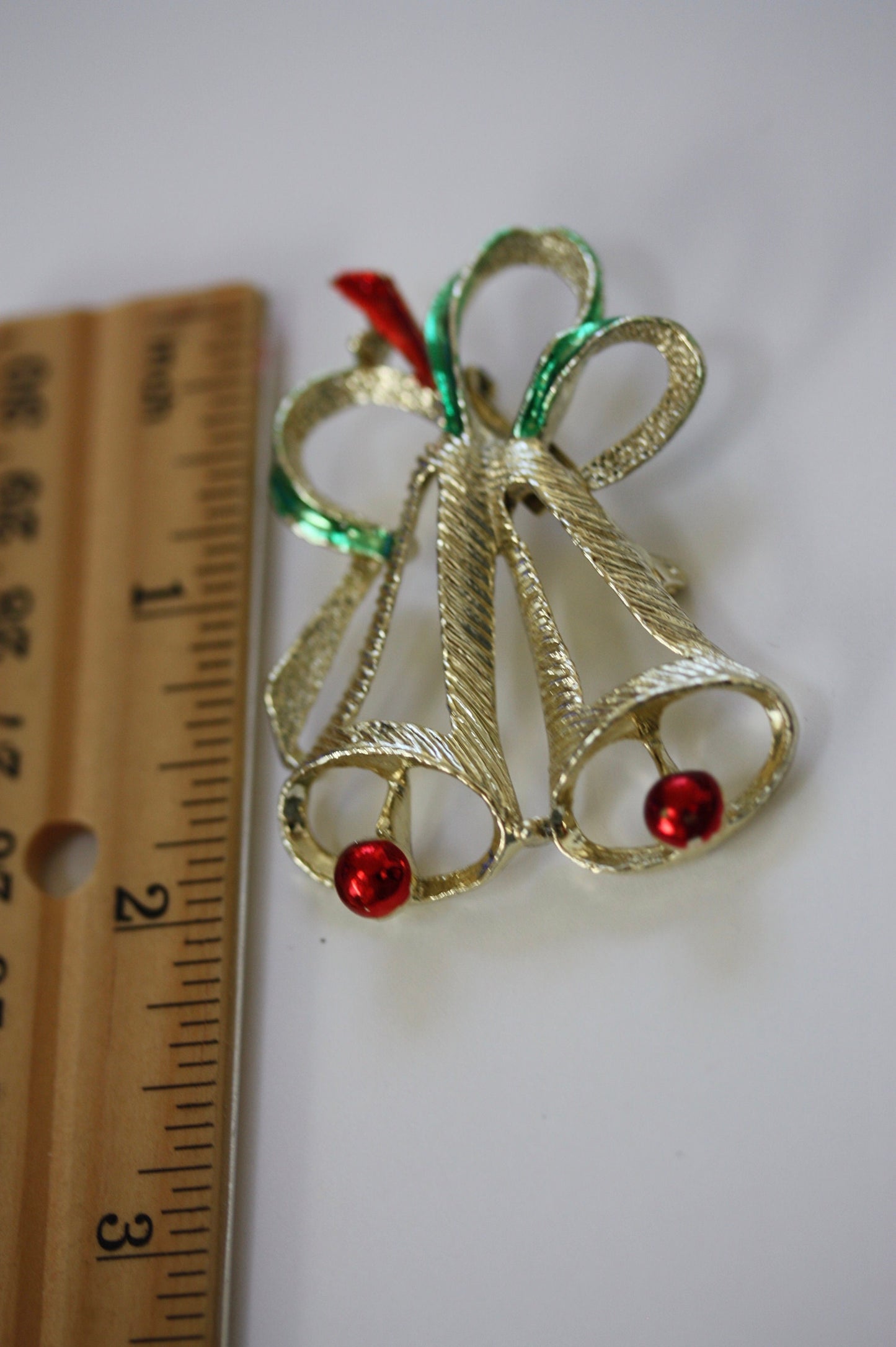 Vintage Christmas bells pin - signed Gerry's