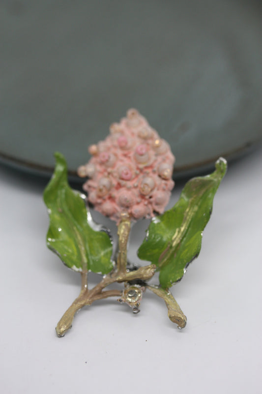 Revised, Modernized, large upcycled handpainted pin with intricate handmade beadwork