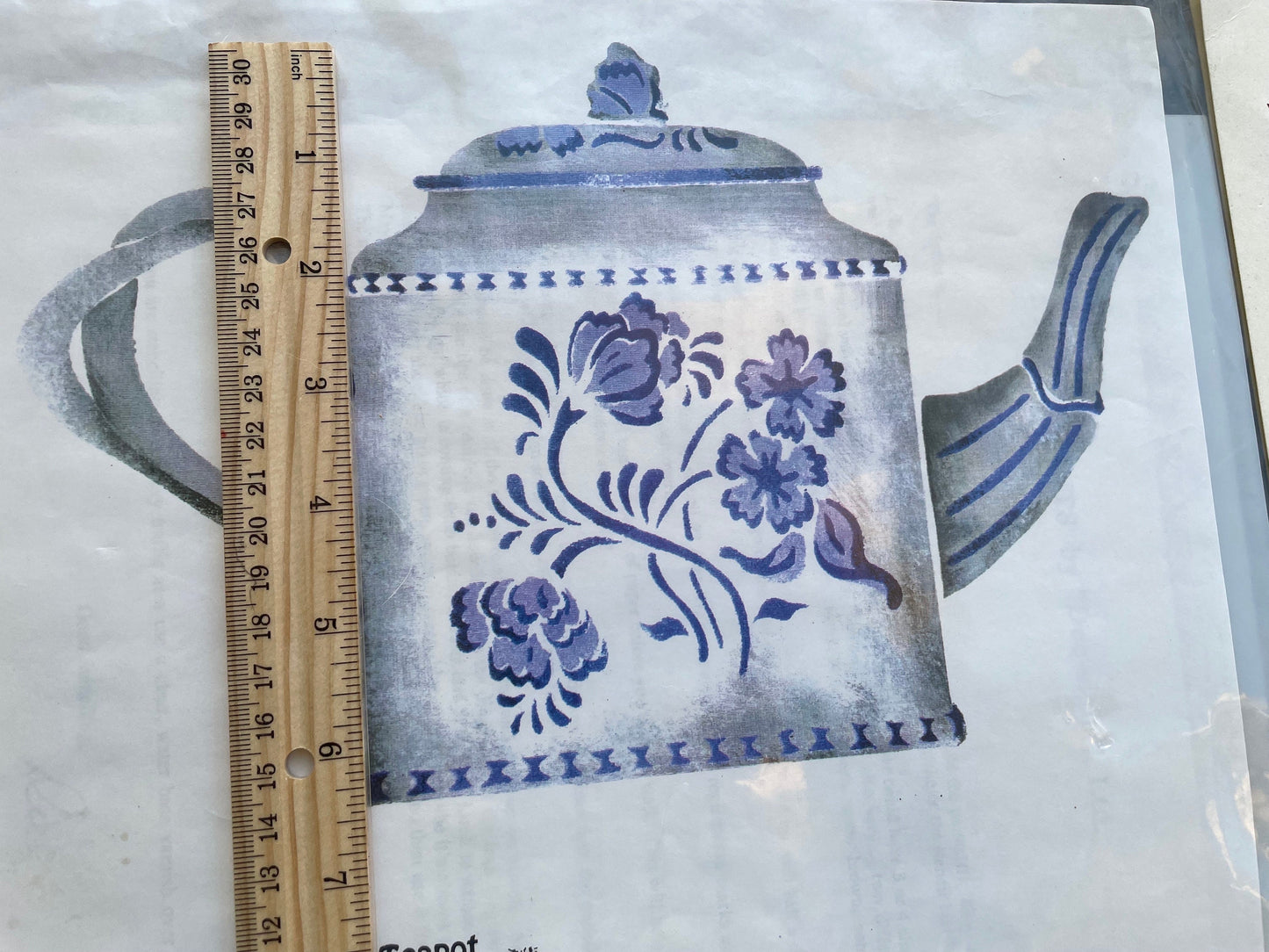 Delft teapot original stencil by Dee-signs in Georgia - in original packaging