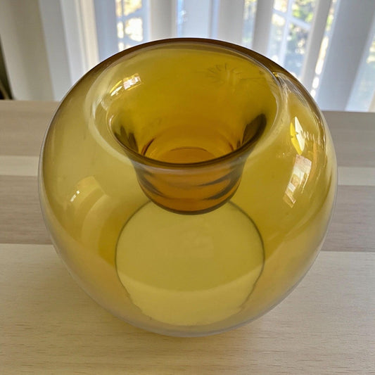 RARE - Lenox Contemporary Collection - Mid-Century Modern Amber Glass Candle Holder, Vintage Decorative Vase, Elegant Home Decor,
