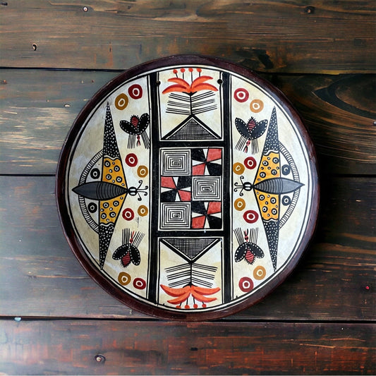 Stunning handpainted pottery decorative dish from Peru - Pisac Cusco Peru - Peruvian folk art