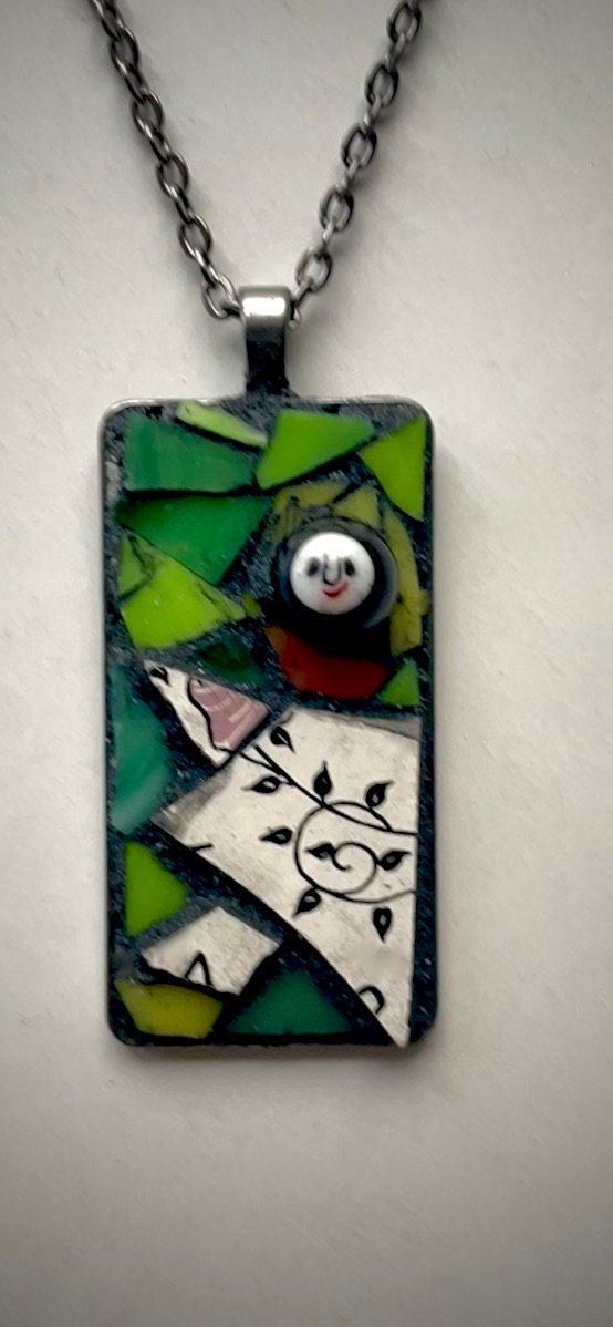One-of-a-kind micro mosaic necklace, necklace pendant or pin (your choice)
