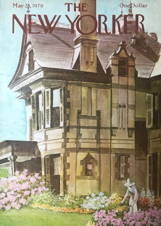March 28, 1979 - The NEW YORKER Magazine original cover - woman gardening by a charming home