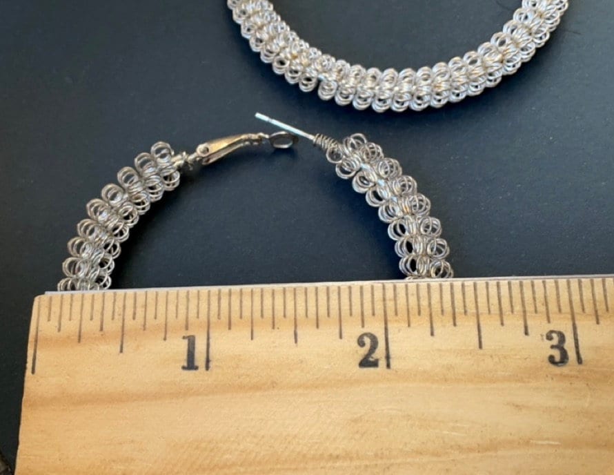 Vintage hoop earrings - uniquely wire wrapped