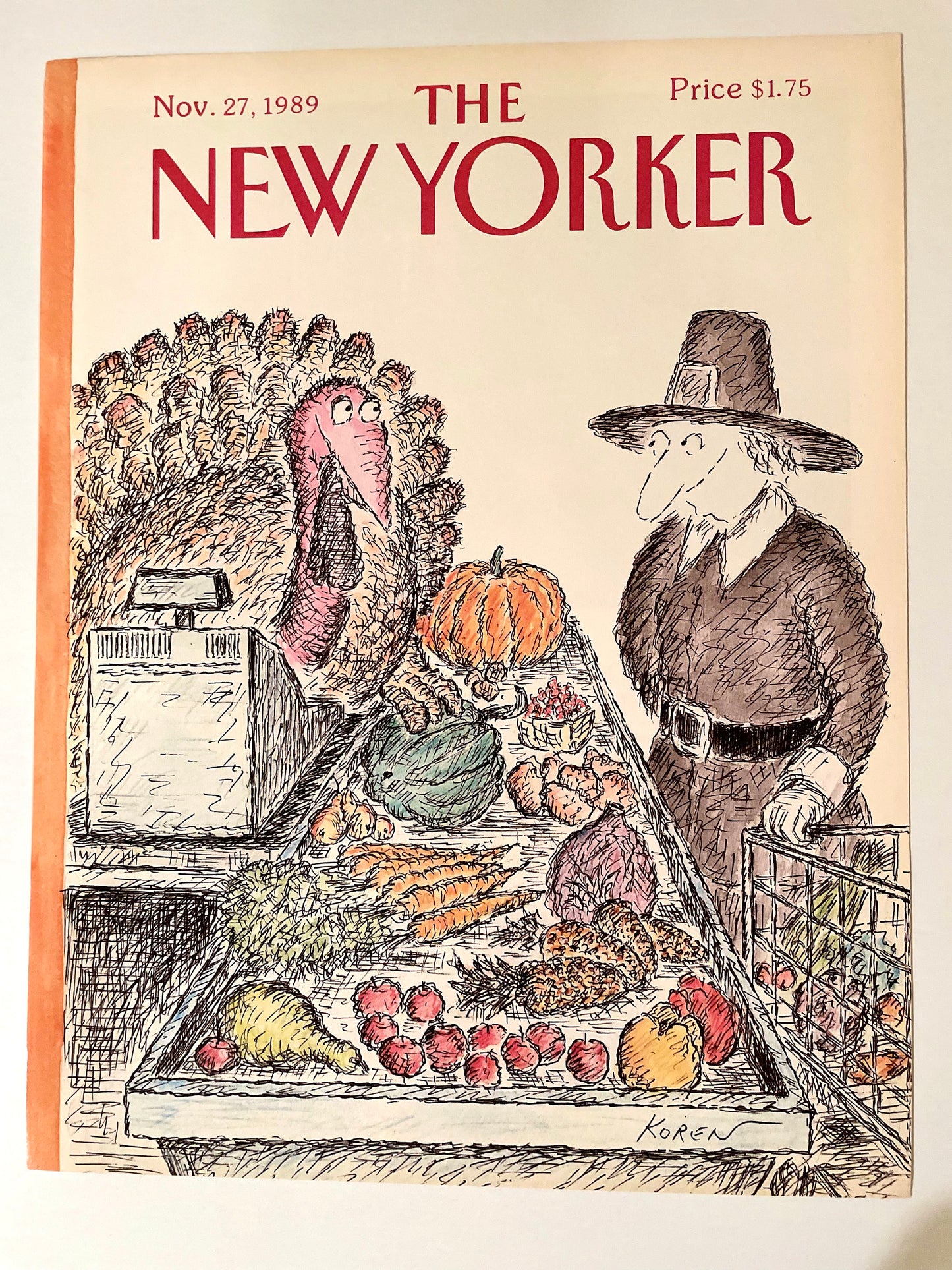 November 27, 1989 - The NEW YORKER Magazine original cover - Thanksgiving