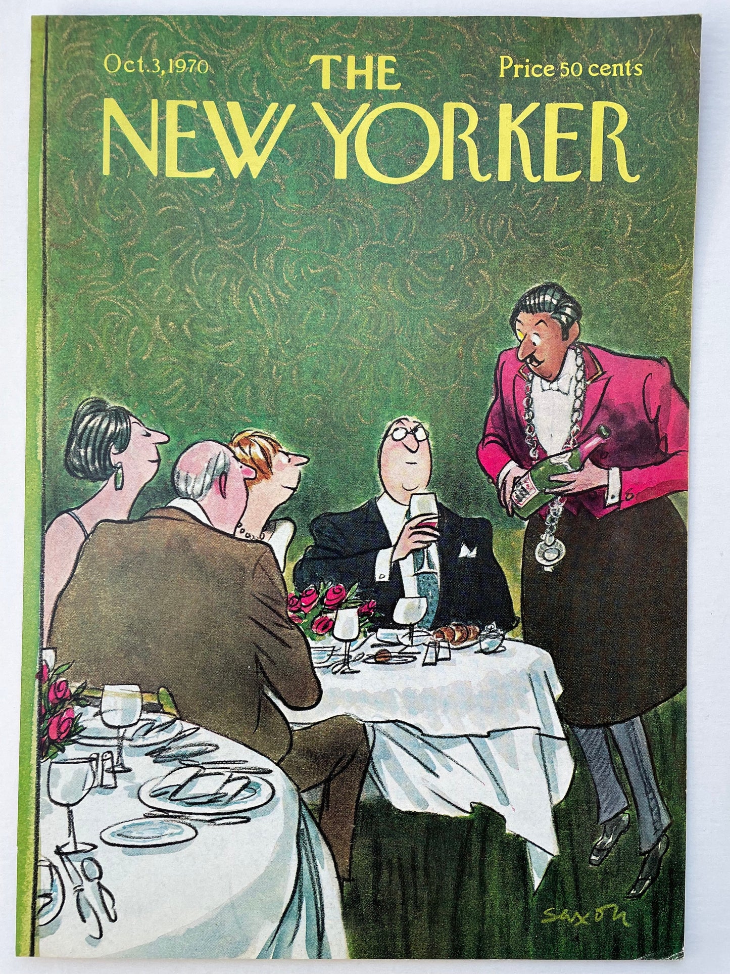 October 3, 1970 - The NEW YORKER Magazine original cover - by artist Charles Saxon