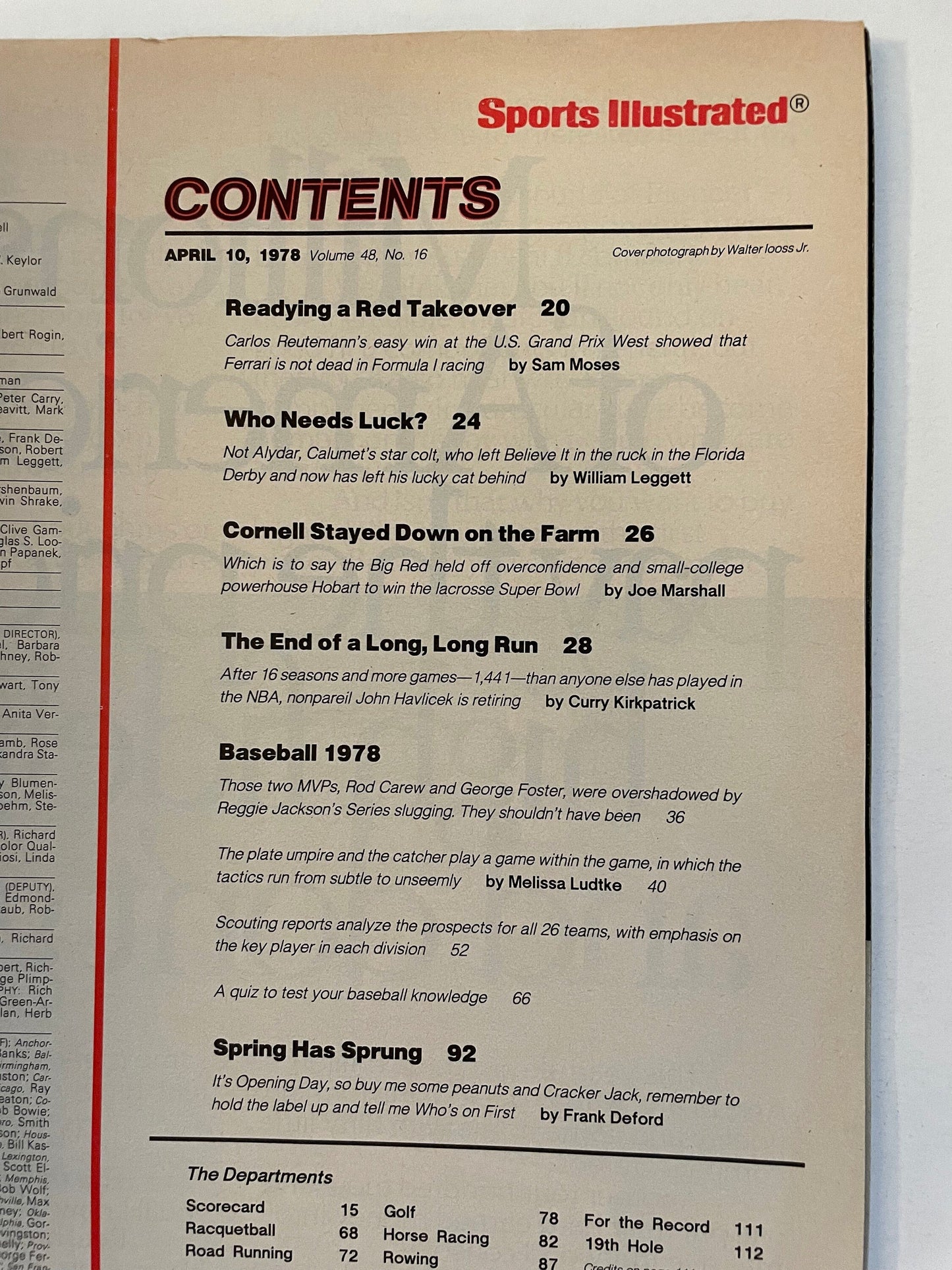 Sports Illustrated Magazine complete issue - Apr 10, 1978 - The Big Bats: George Foster; Rod Carew - Twins baseball