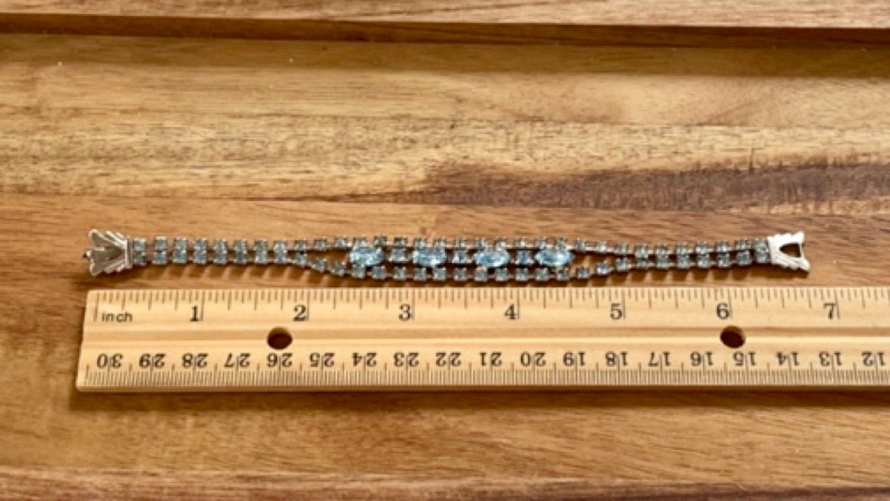 Light blue rhinestone vintage bracelet