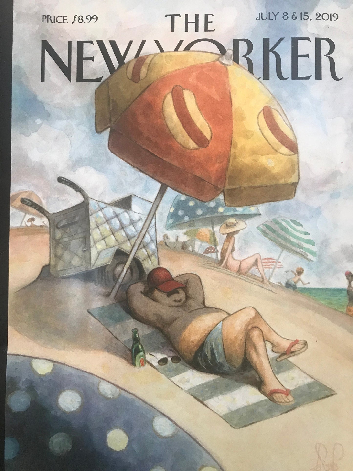 July 8 & 15, 2019 - The NEW YORKER Magazine original cover - summertime, summer, the beach