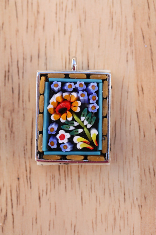 My own handmade micro mosaic necklace - flower garden