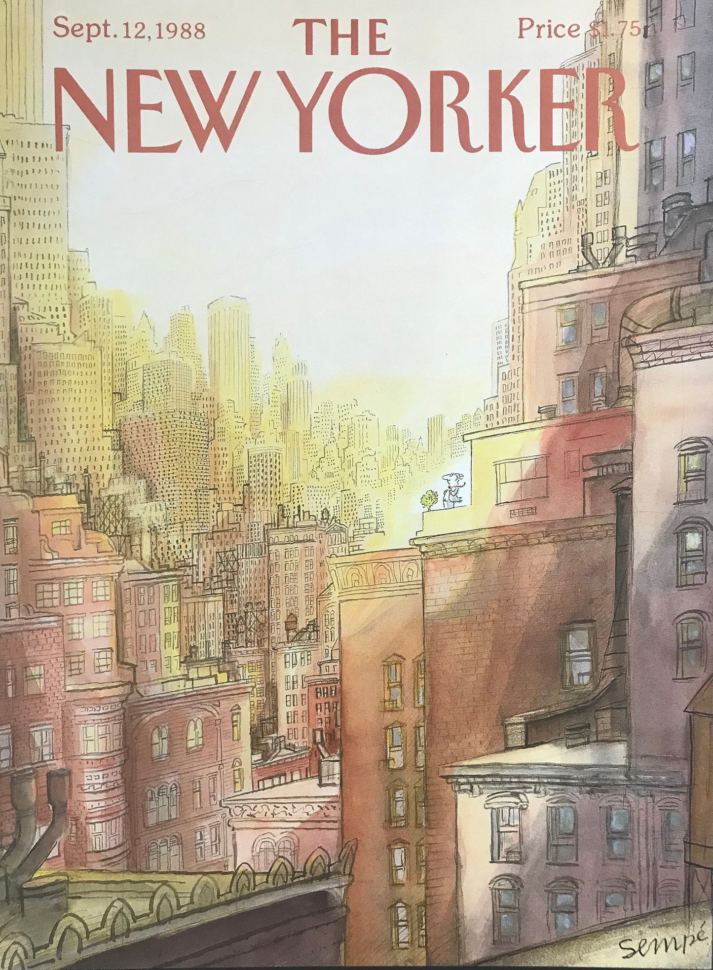 Vintage NEW YORKER Magazine original cover - September 12, 1988