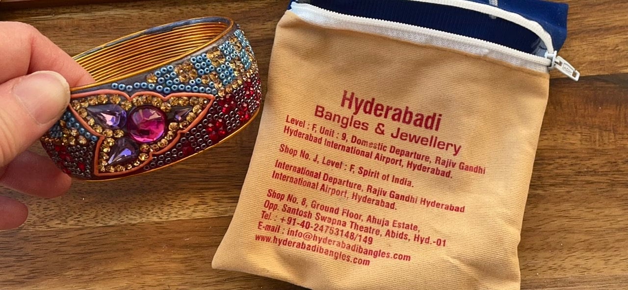 Stunning vintage Hyderabadi beaded bangle bracelet - made in India