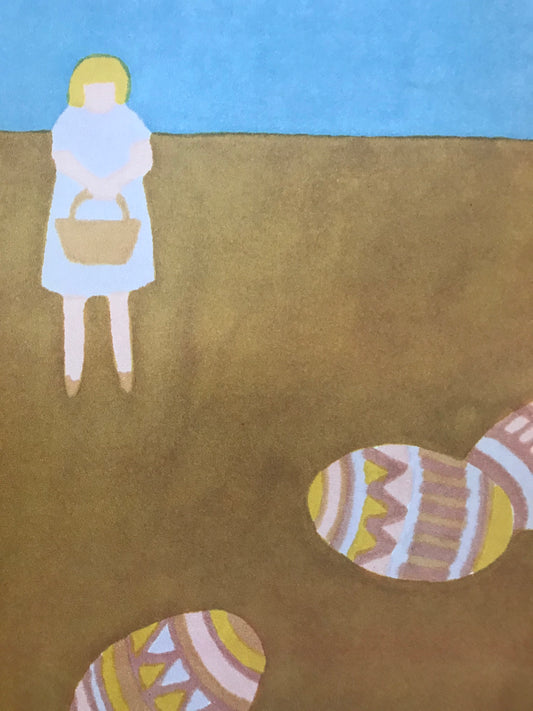 April 8, 1985 - The NEW YORKER Magazine original cover - girl collecting Easter eggs