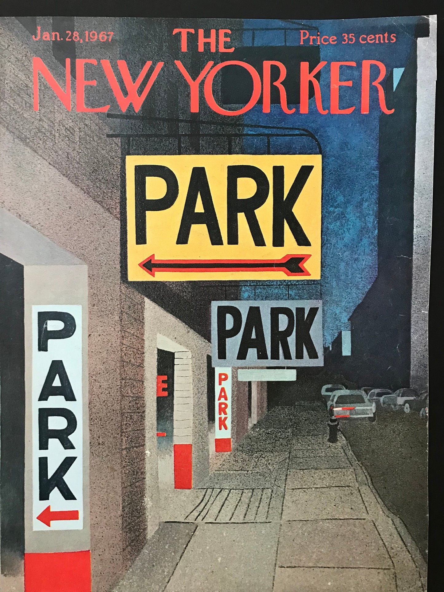 RARE June 24, 1967 - The NEW YORKER Magazine vintage original cover - parking lot, parking deck