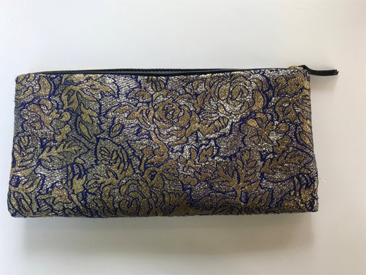 Vintage Clutch Handbag – Purple Gold Folder Design | Signed Sabrina Zong Faux Leather
