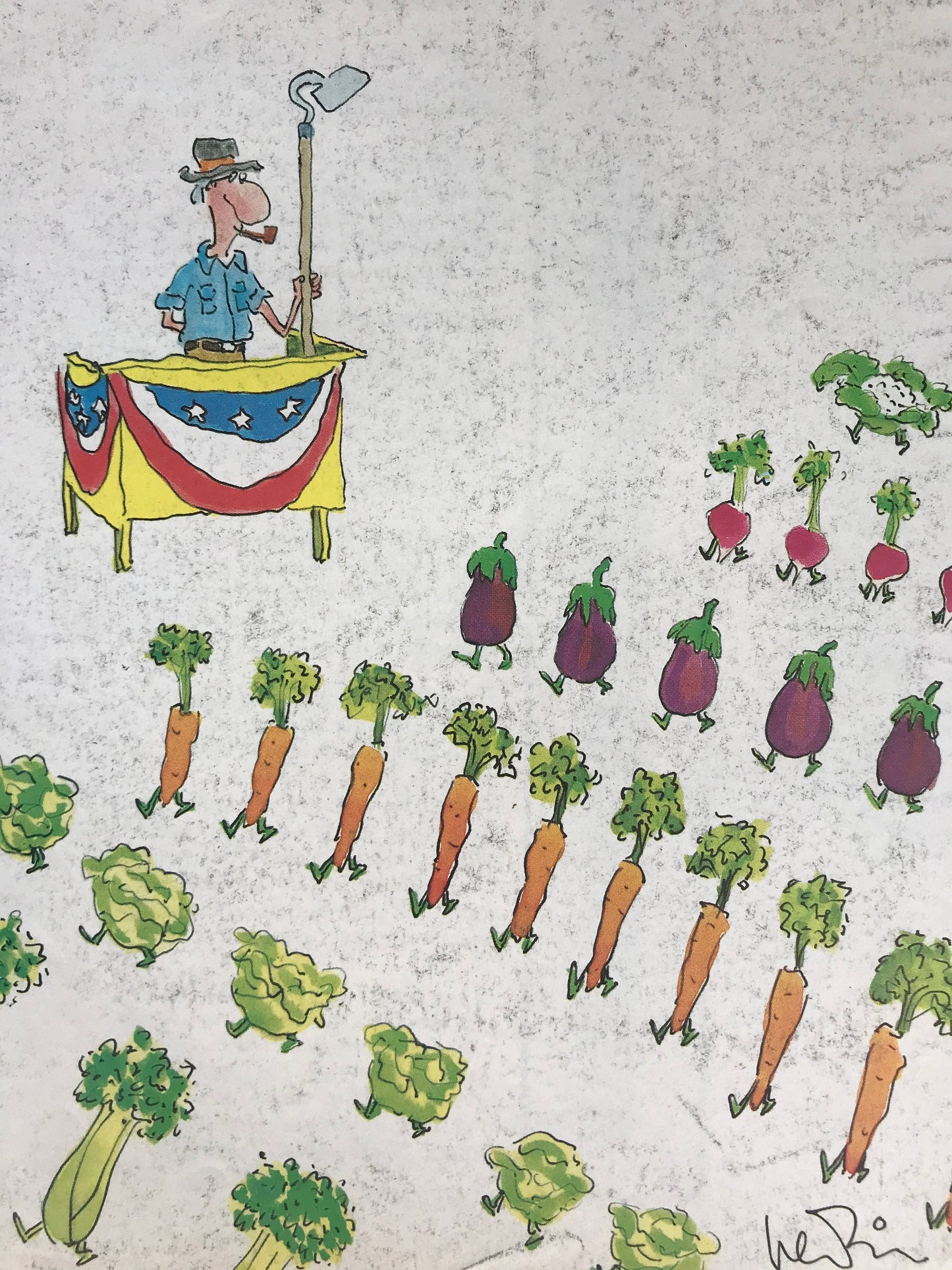 NEW YORKER Magazine cover - September 6, 1982 - vegetable parade
