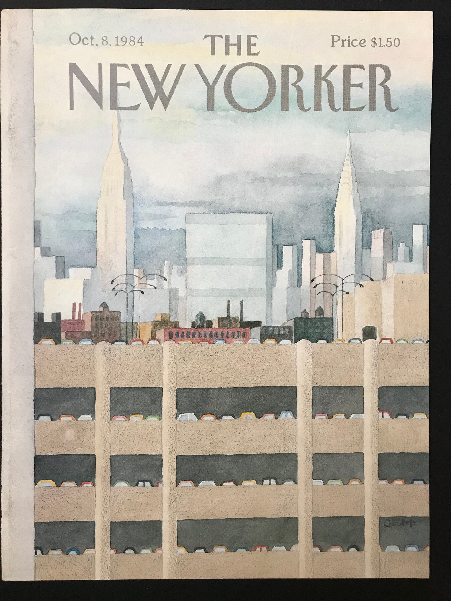 October 8, 1984 - The NEW YORKER Magazine vintage original cover - parking deck