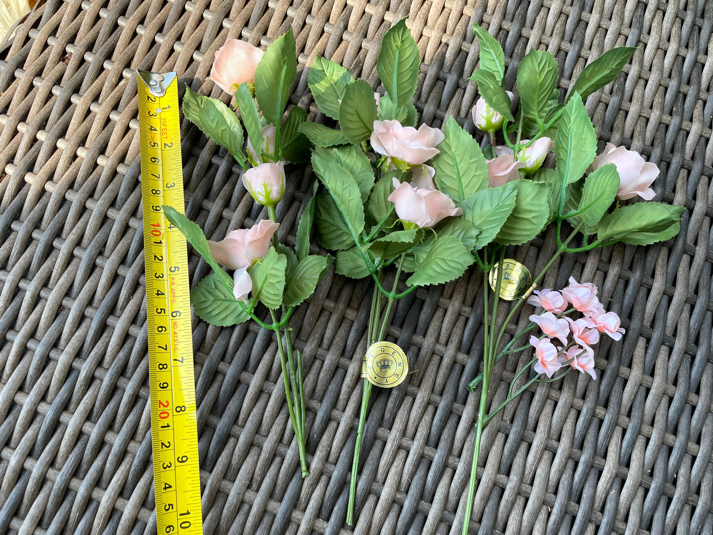 Lot of vintage peachy pink vintage faux flowers
