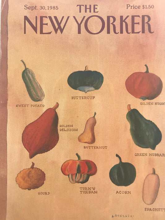 NEW YORKER Magazine cover - September 30, 1985 - vegetables