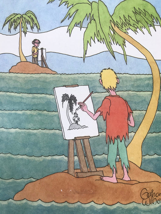 The NEW YORKER magazine cover only - July 27, 2009 - island painting - Please read description
