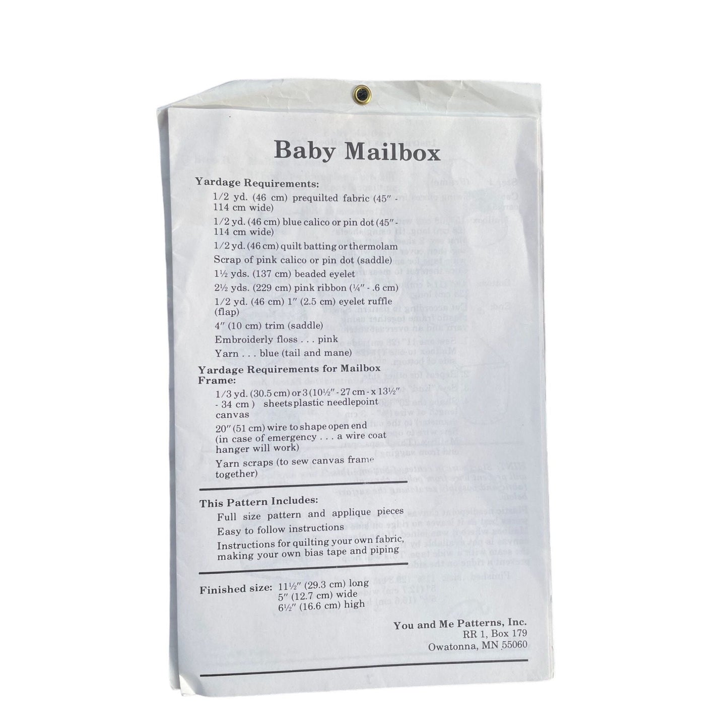 Charming sweet "Mailbox" container with rocking horse design - For the Nursey by You and Me Sewing patterns