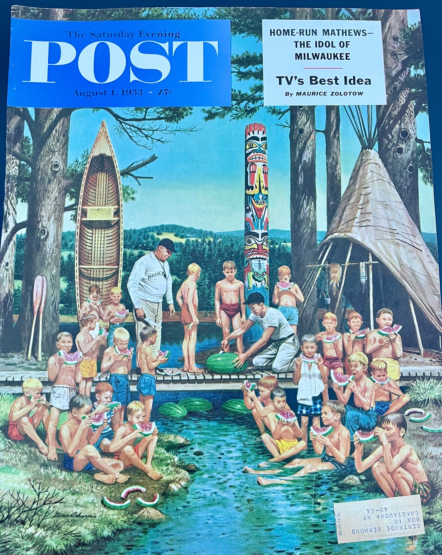 Saturday Evening Post - Original Cover - August 1, 1953