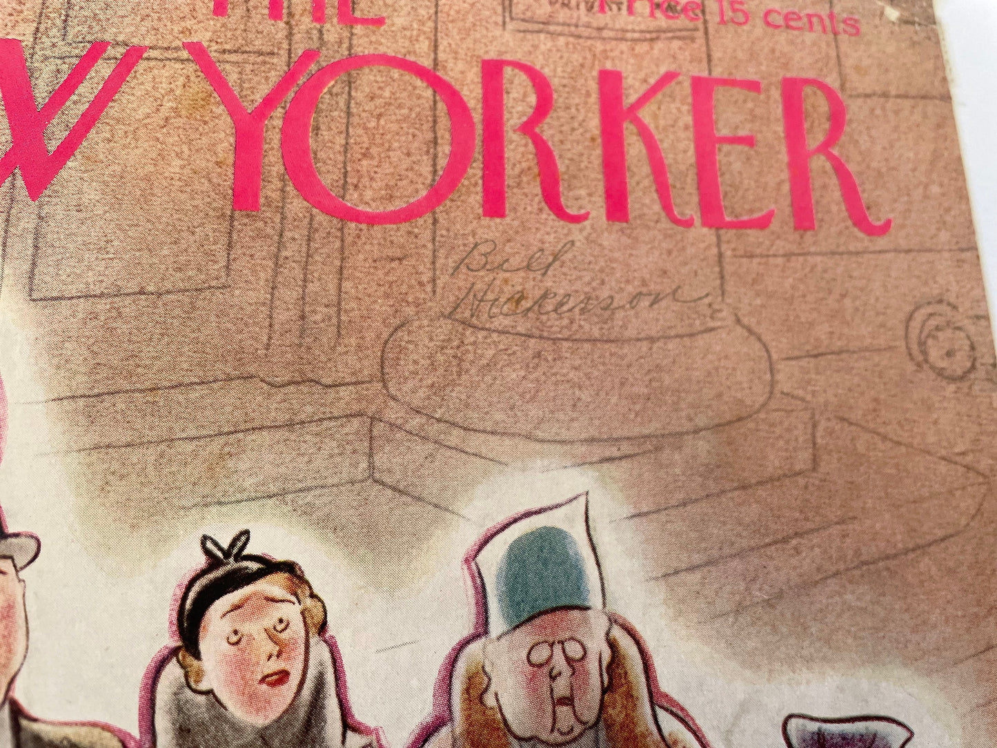 Very Rare, Very old NEW YORKER Magazine original cover - November 3, 1934 - bringing home the baby by Richard Decker