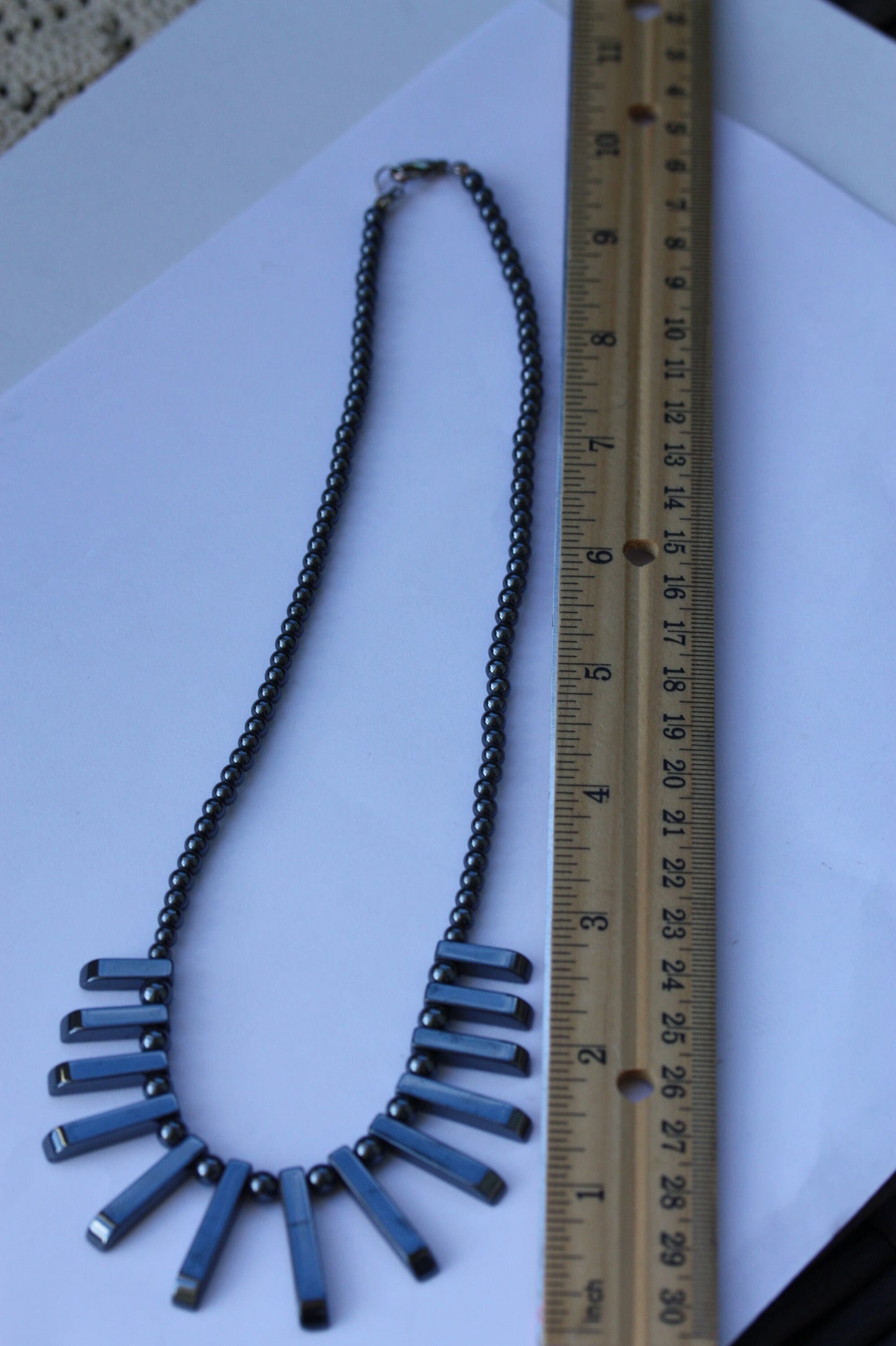 Stunning black vintage hematite necklace