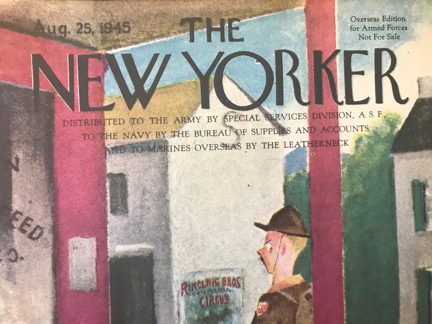 NEW YORKER Magazine - August 25, 1945 - Collectible Overseas Edition for Armed Forces Navy & Marines