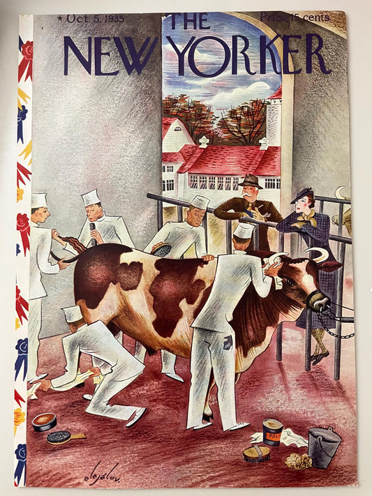 The NEW YORKER Magazine RARE original cover - December 17, 1938 - Christmas, mistletoe