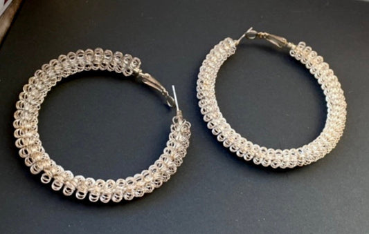 Vintage hoop earrings - uniquely wire wrapped