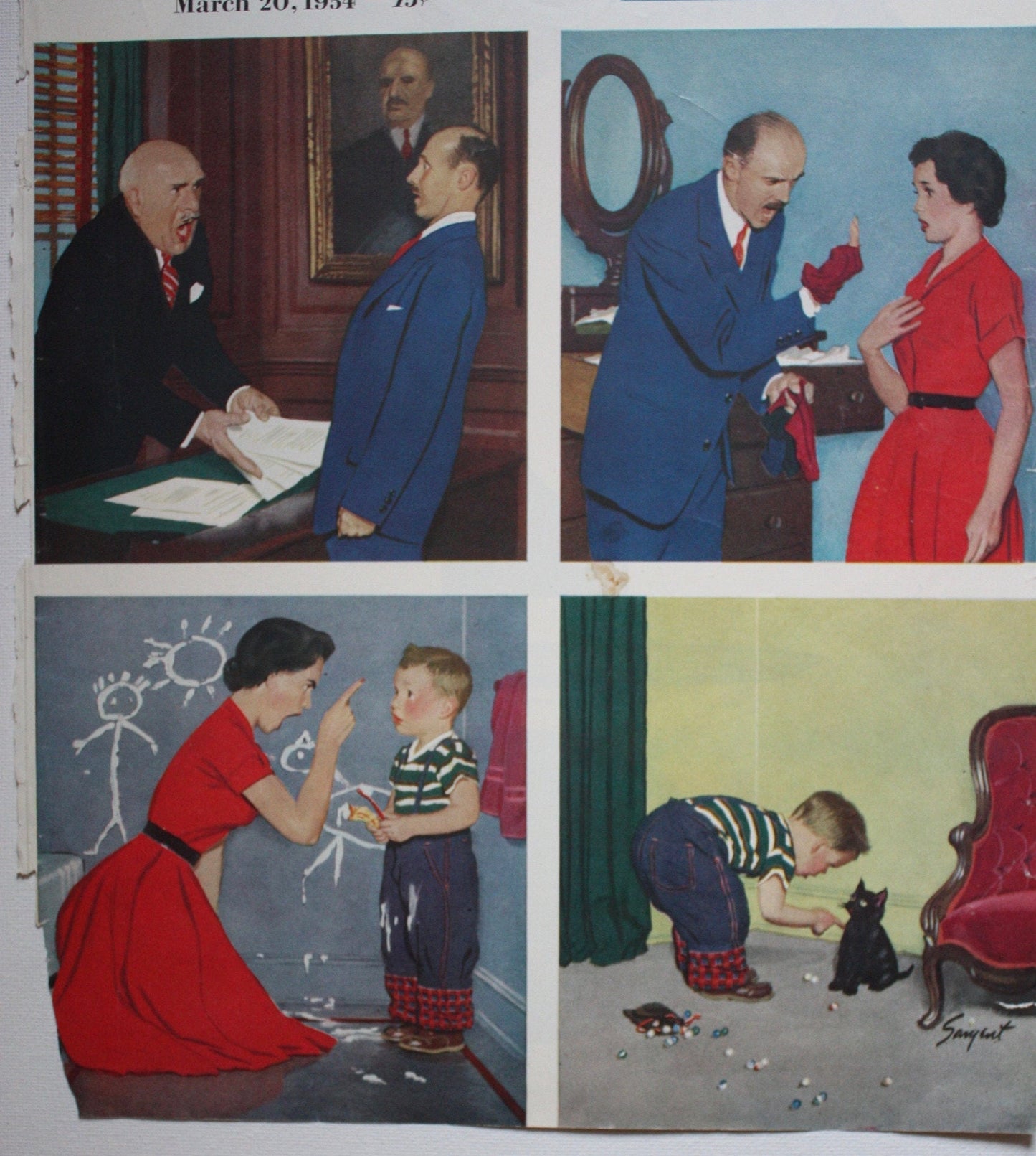 RARE - Saturday Evening Post - Original Cover - March 20, 1954