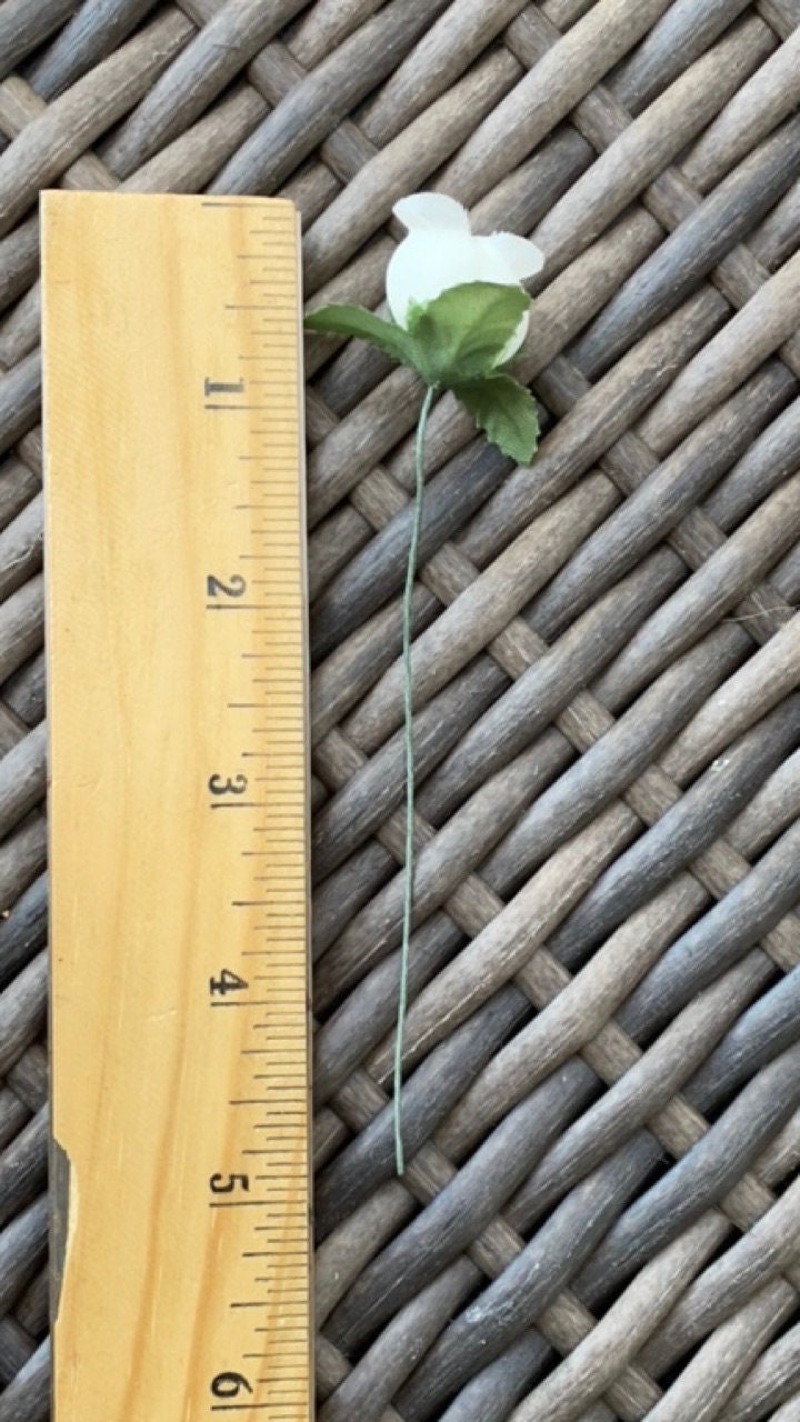 Three dozen red faux flowers - wire stemmed red flowers