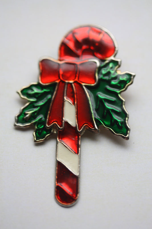 Candy cane vintage lapel pin - perfect for the holidays