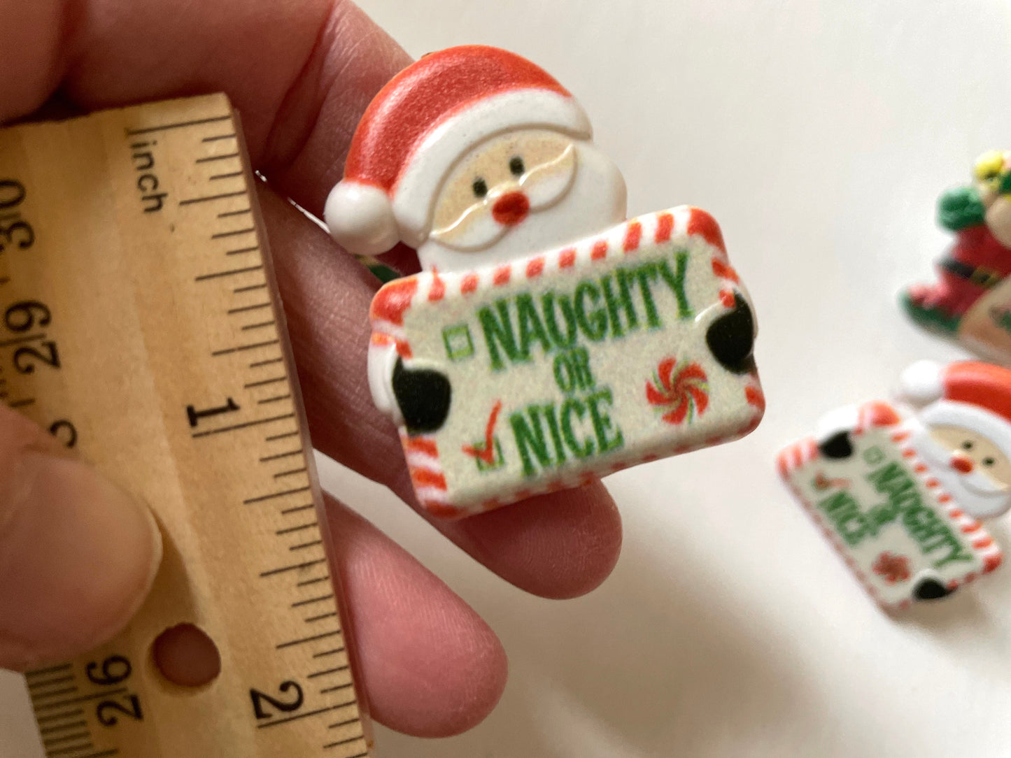 Mix of Santa Claus & Elves plastic ring cake toppers - by the dozen