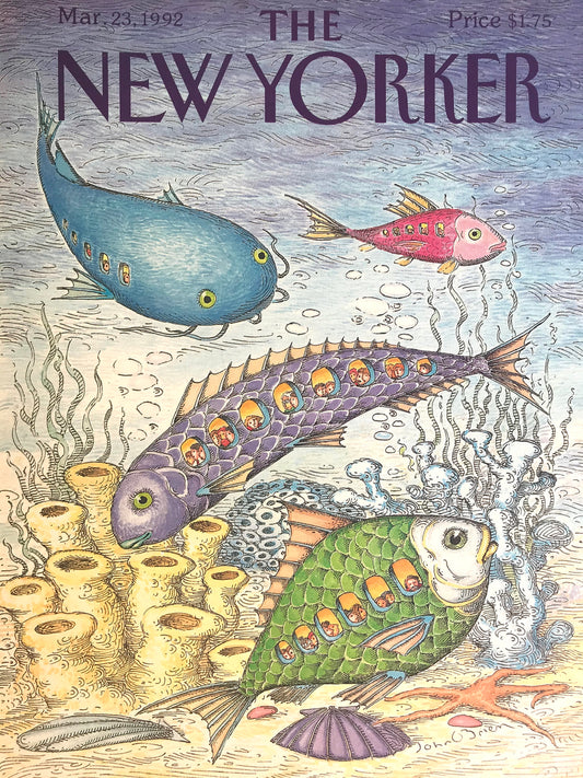 NEW YORKER Magazine cover - March 23, 1992 - fish, ocean, underwater
