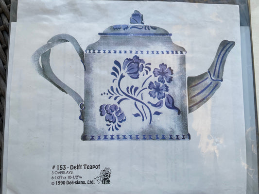 Delft teapot original stencil by Dee-signs in Georgia - in original packaging