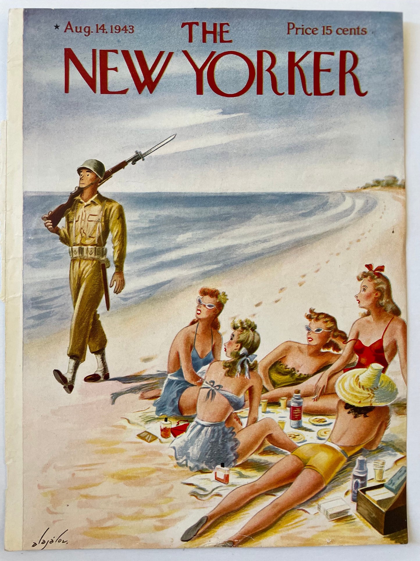 Very Rare, Very old NEW YORKER Magazine original cover - August 14, 1943
