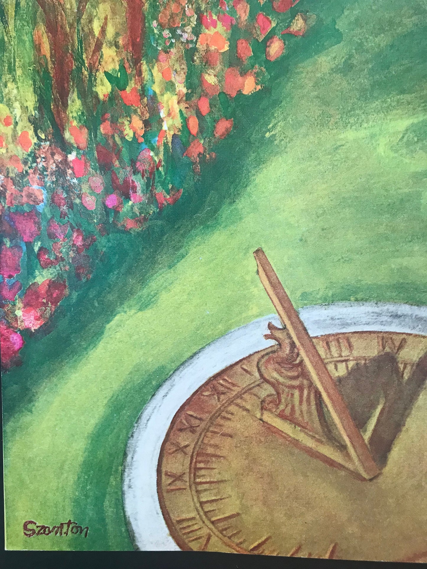 July 29, 1967 - The NEW YORKER Magazine original cover - Sun dial, sundial, flowers