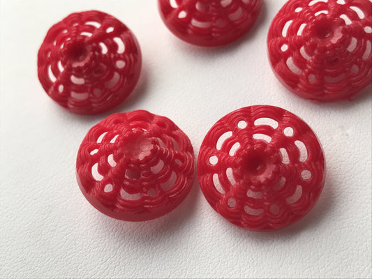 Set of unique domed vintage buttons