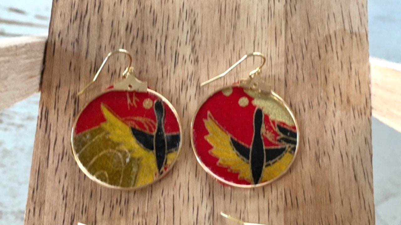 Your choice of handmade paper and metal lightweight dangle earrings