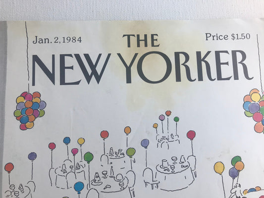 NEW YORKER Magazine cover - January 2, 1984 - Please read description