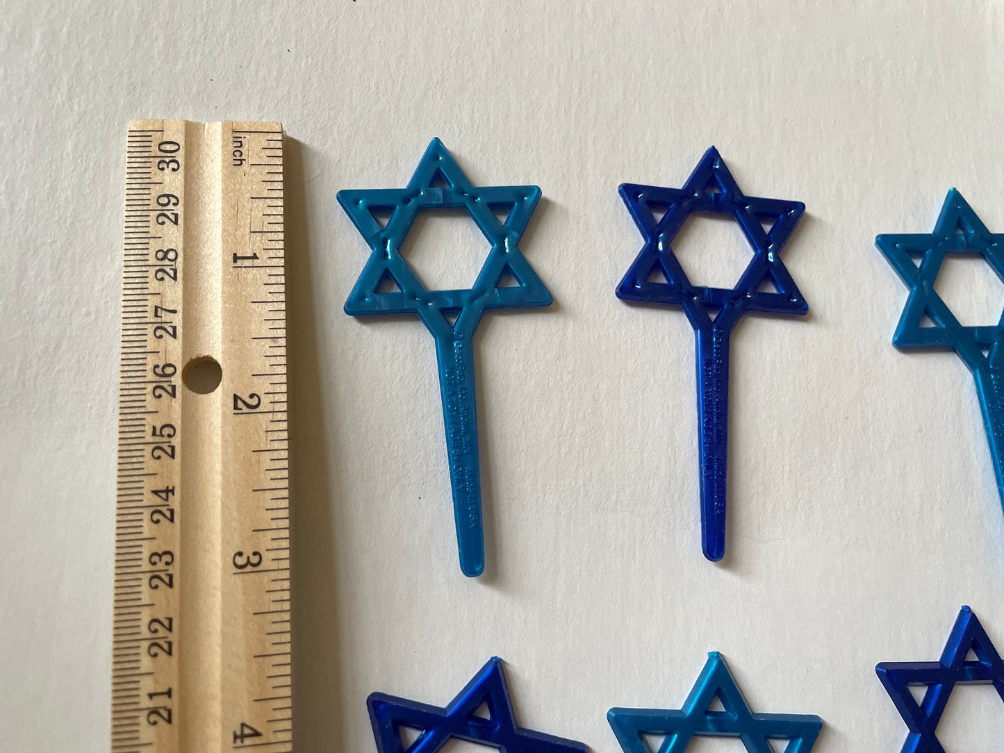 Jewish star cake toppers - light blue and dark blue