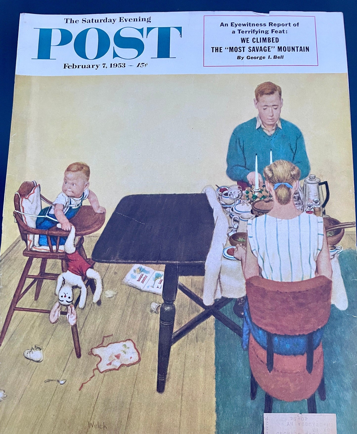 Saturday Evening Post - Original Cover - February 7, 1953 - parenting - funny