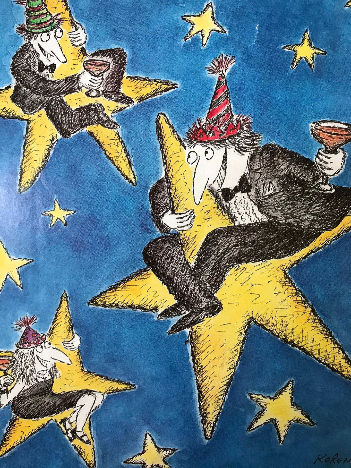 NEW YORKER Magazine cover - January 4, 1988 - New Years Eve Celebration - artist Koren
