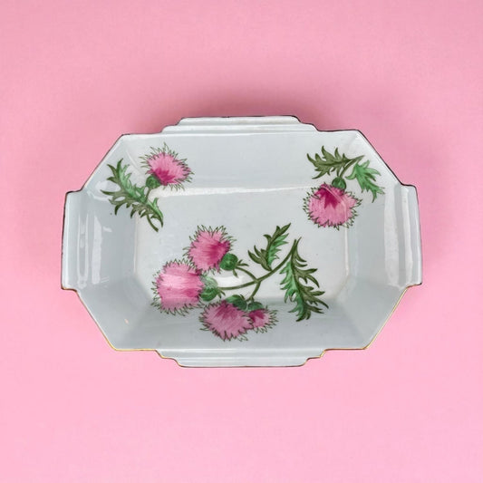 RARE Stunning vintage Foley Bone China Glengarry Thistle Pattern Bone China Small bowl