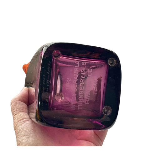 Orrefors Sweden Art Glass Vase by Erika Lagerbielke, Amethyst & Amber, Signed 1992 Scandinavian Design