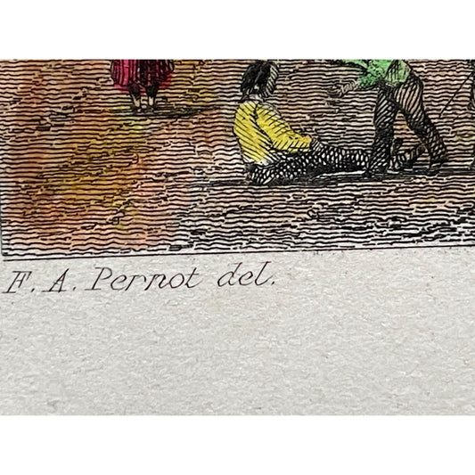 Very old colored lithograph of Cathedral DeLyon by Schroeder SC - please see pics for all details - 11" x 8" Ready to frame